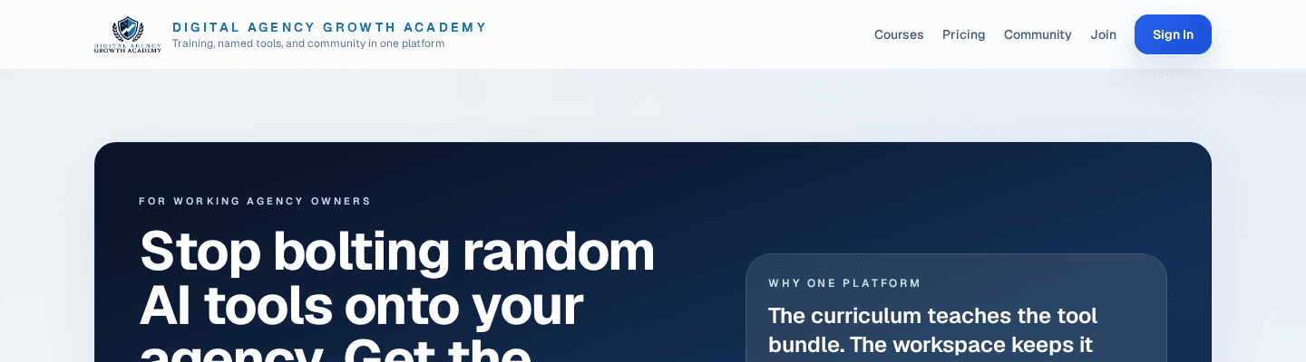 Digital Agency Growth Academy screenshot